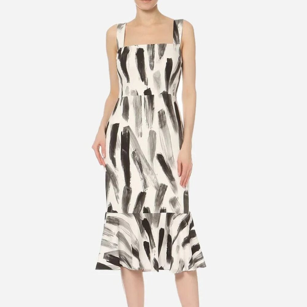 NWT Dolce & Gabbana Paint Stroke Midi Dress